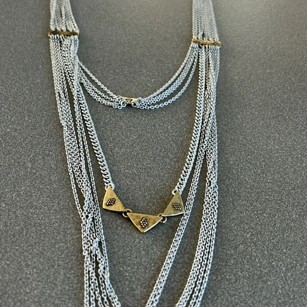 Lucky brand, multi strand layer chain necklace with tassel pendant - Picture 3 of 5